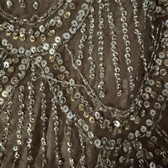 Black Label Strapless Tan Pink Cocktail Sheath Dress - Picture 7 of 9